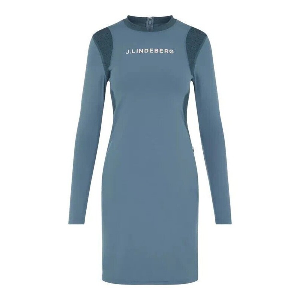 J Lindeberg Zola Golf Long Sleeve Dress Captain's Blue Women's Size Medium M